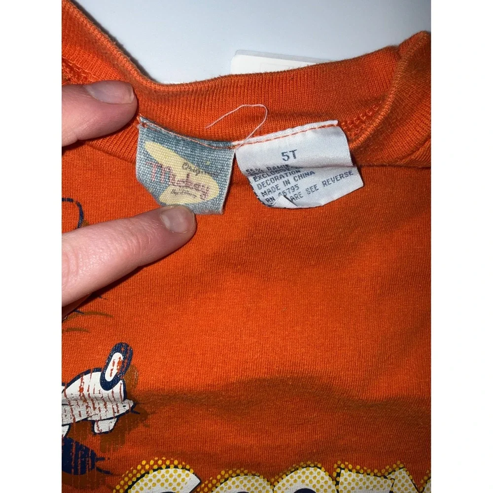 Disney Mickey & Co Goofy Orange Long Sleeve Graphic T-Shirt Kids Size 5T Vintage